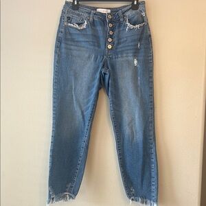 Kancan Distressed Blue Women's Jeans size 9/28 with 27 inch inseam
